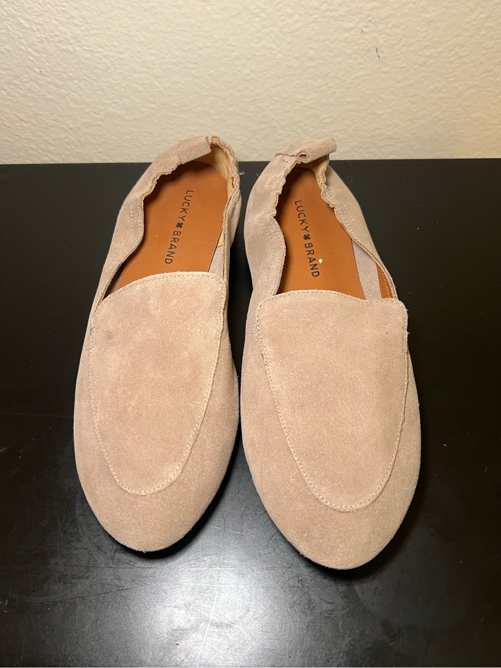 Tommy Hilfiger Preppy Beige Suede Slip-On Loafers